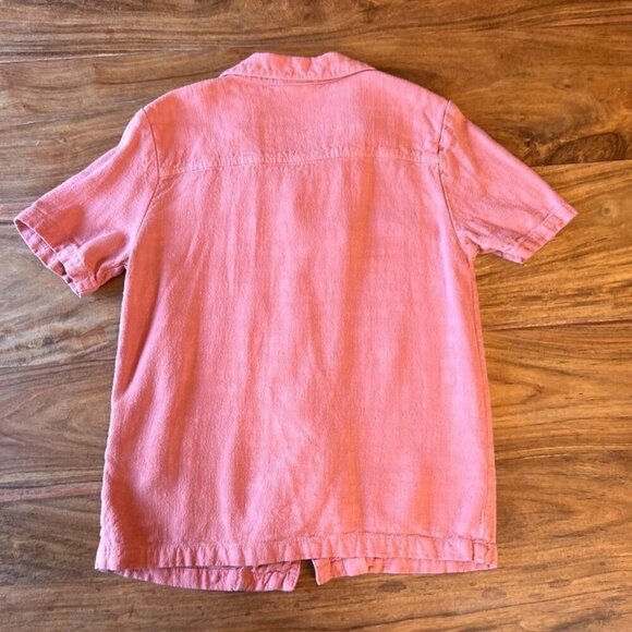 Cotton On Kids Salmon Button Front Camp Shirt Size 7 - Picture 3 of 8